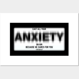 Cast all your anxiety on him, because he cares for you. Posters and Art